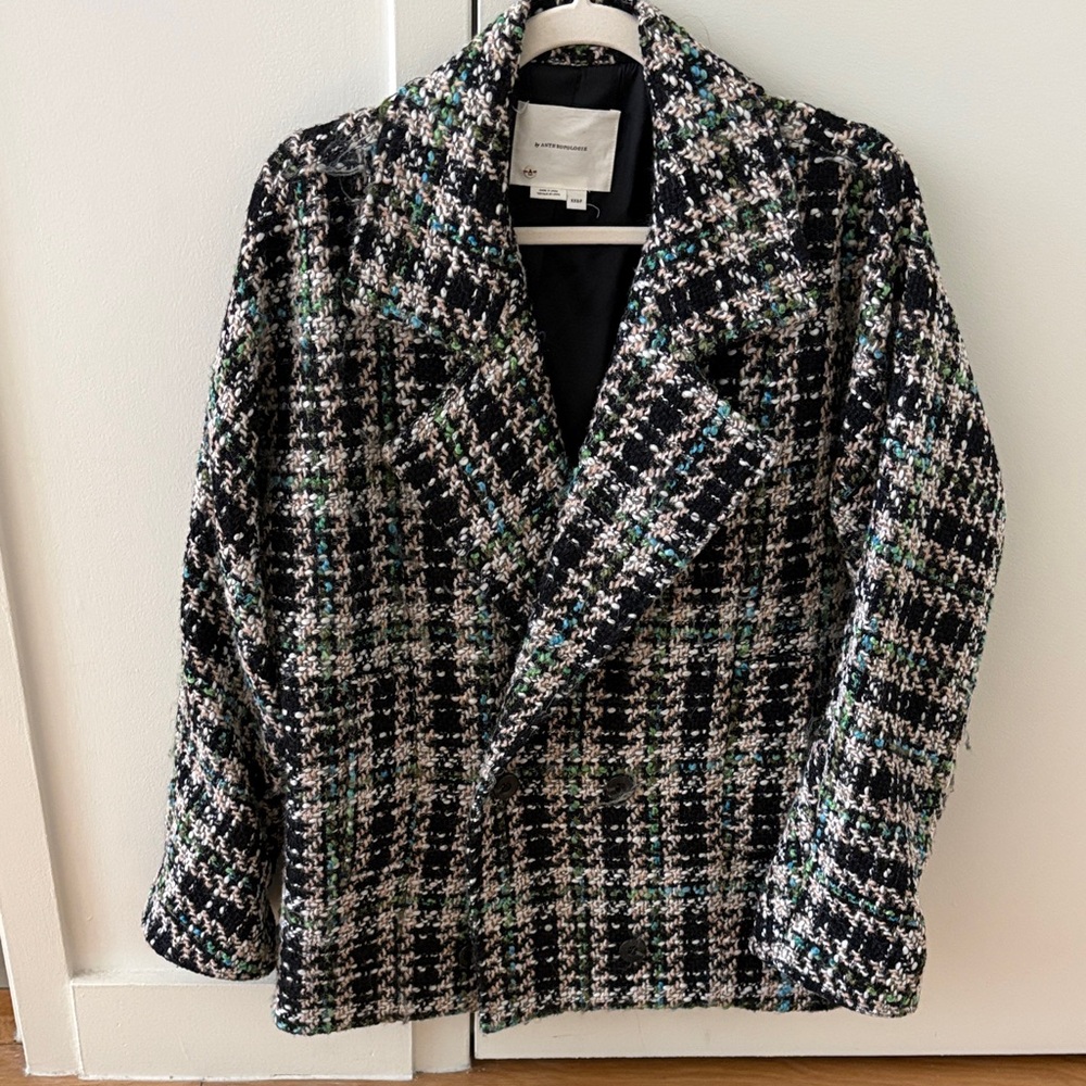 Anthropologie Double Breasted Tweed coat